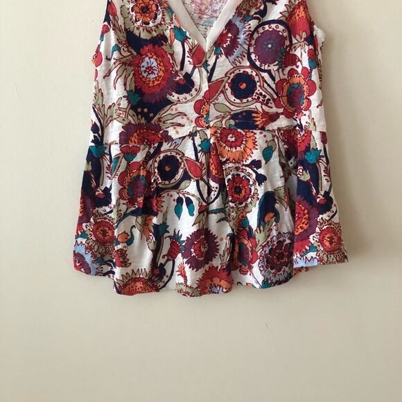 Anthro Deletta Amalia Floral Print Peplum Tank - Picture 4 of 7